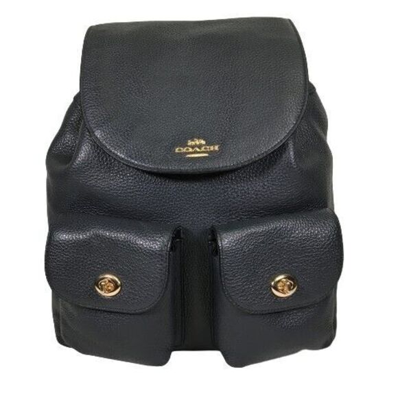 Coach Large Billie Rucksack Backpack Bag F37410 Navy Pebbled Leather MRP $428